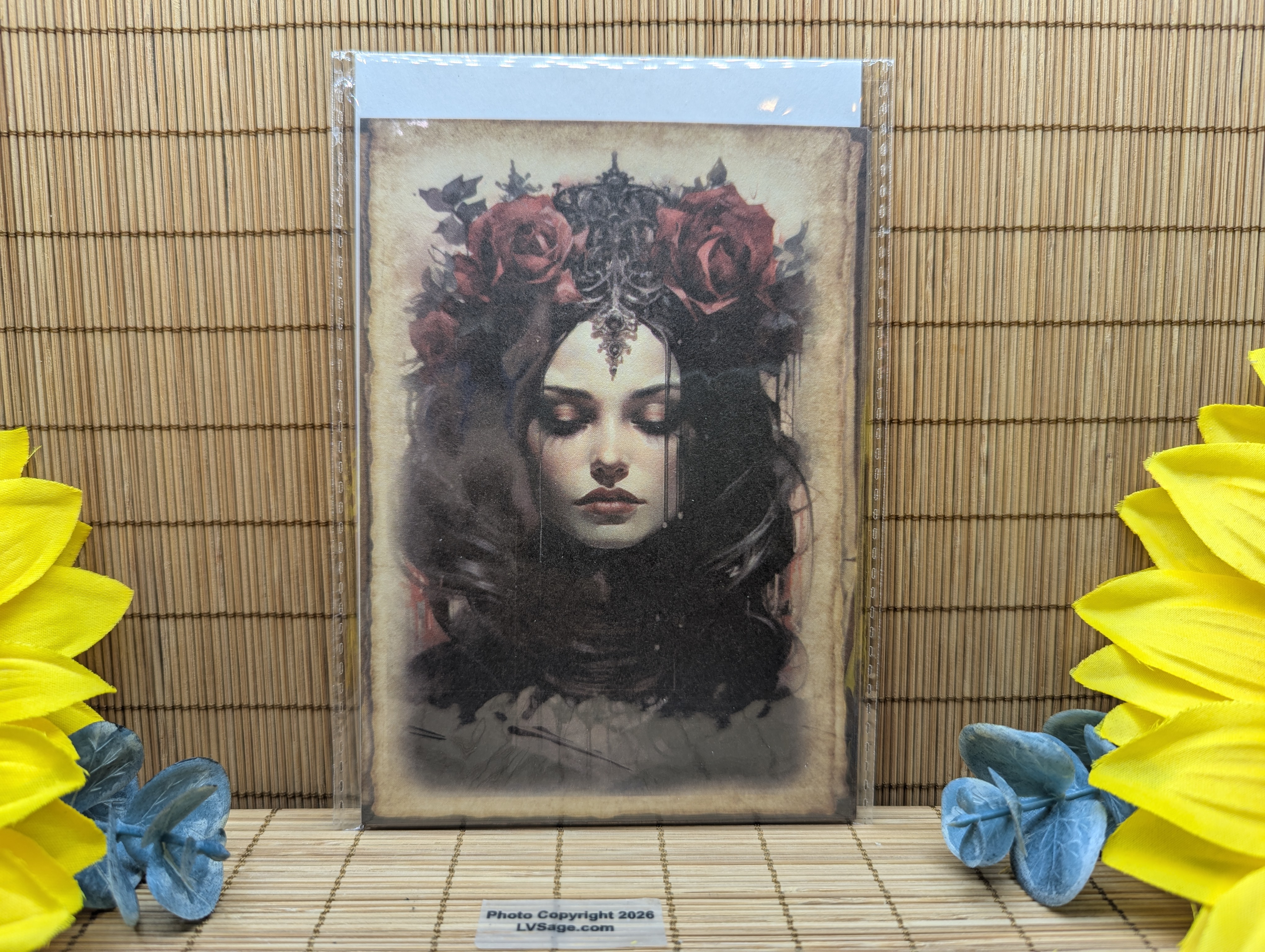 Black and Red Rose Goddess Spell Papers Set of Nine