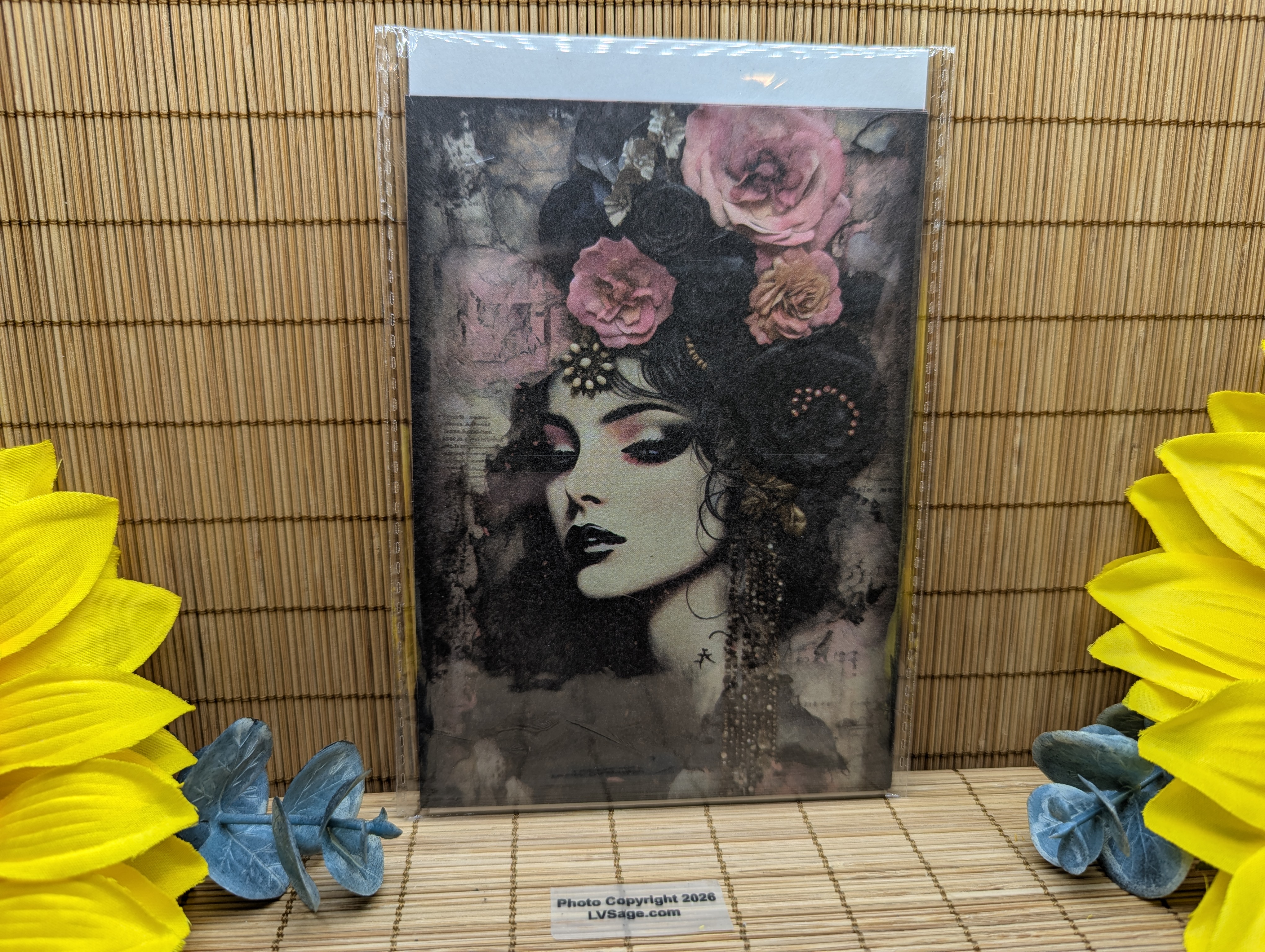 Pink and Black Rose Goddess Spell Papers